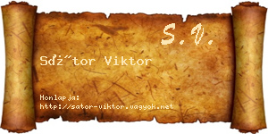 Sátor Viktor névjegykártya